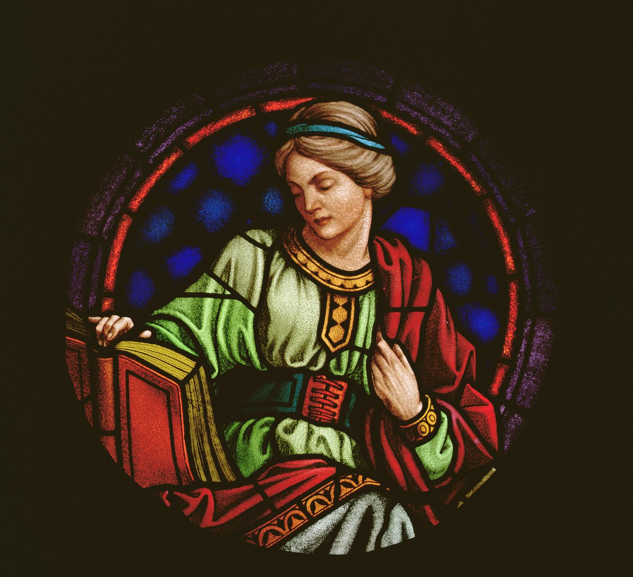 Érudition ou Sainte Lucie (vitrail) - Roth Miksa