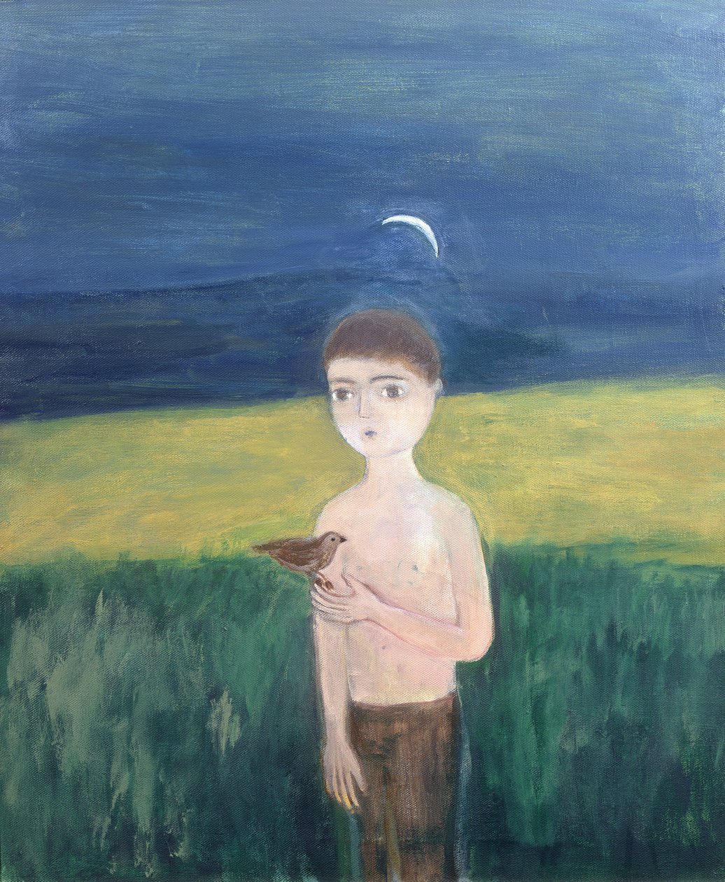 Garçon avec oiseau - Roya Salari