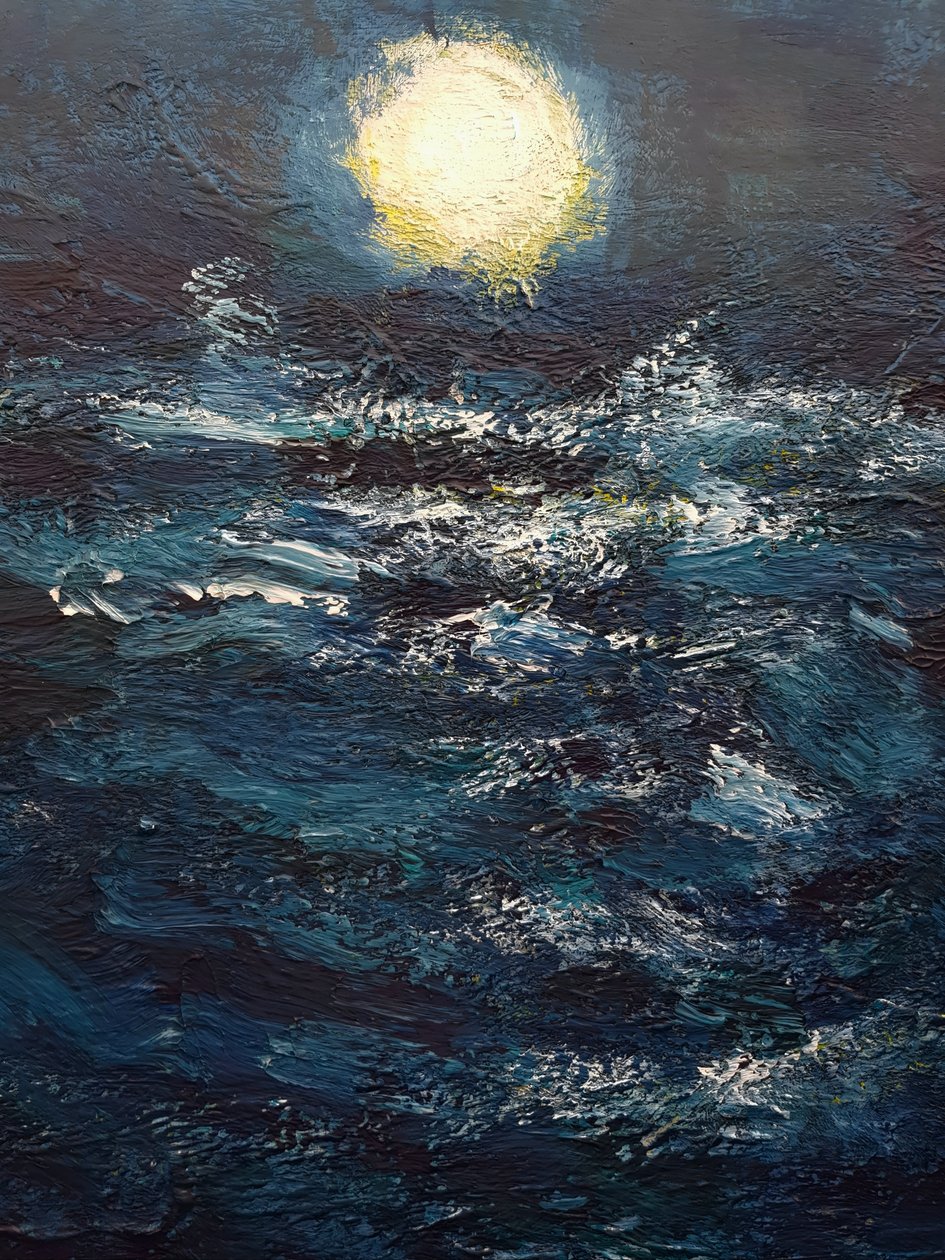 Pleine lune sur la mer - Rucksi