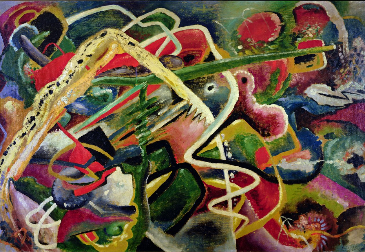 Furioso 9, vers 1917 (huile sur carton) - Rudolf Bauer