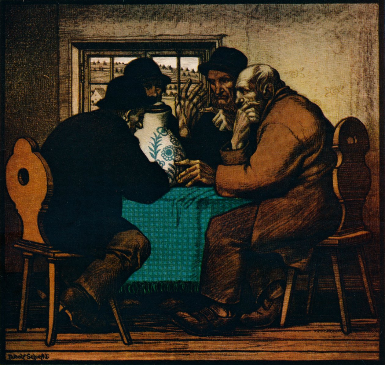 Les Buveurs, vers 1927 - Rudolf Schiestl