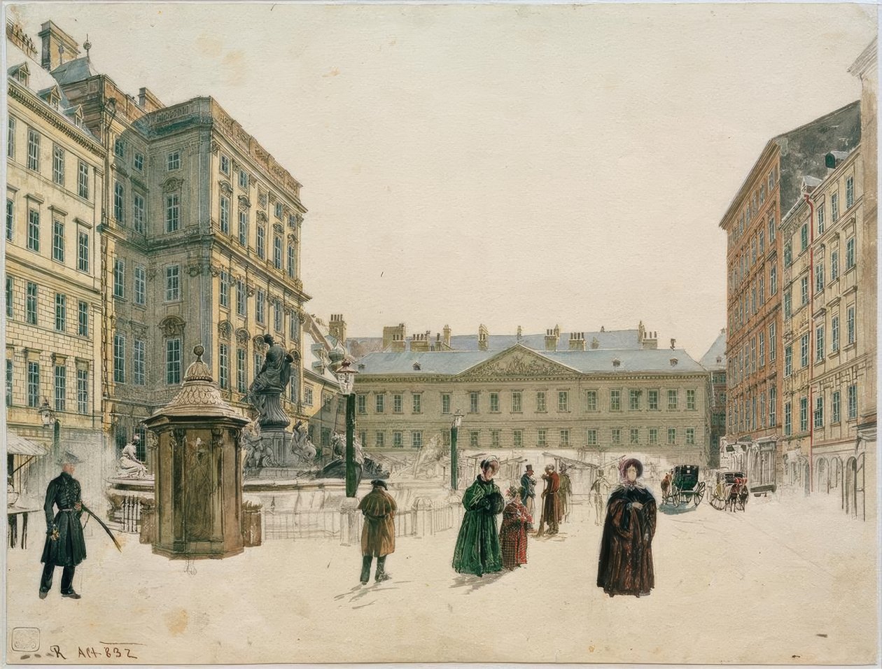 Le Nouveau Marché à Vienne - Rudolf von Alt