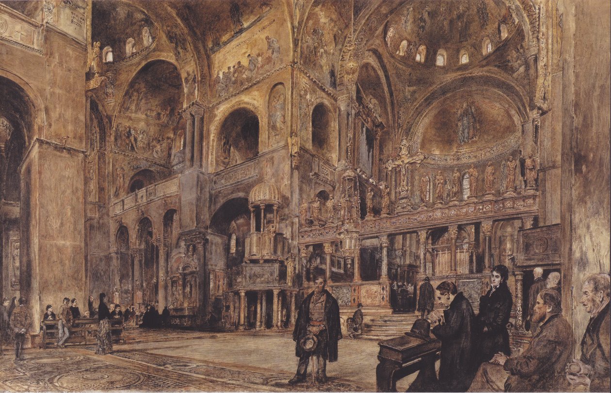 French : Intérieur de la basilique Saint-Marc à Venise - Rudolf von Alt