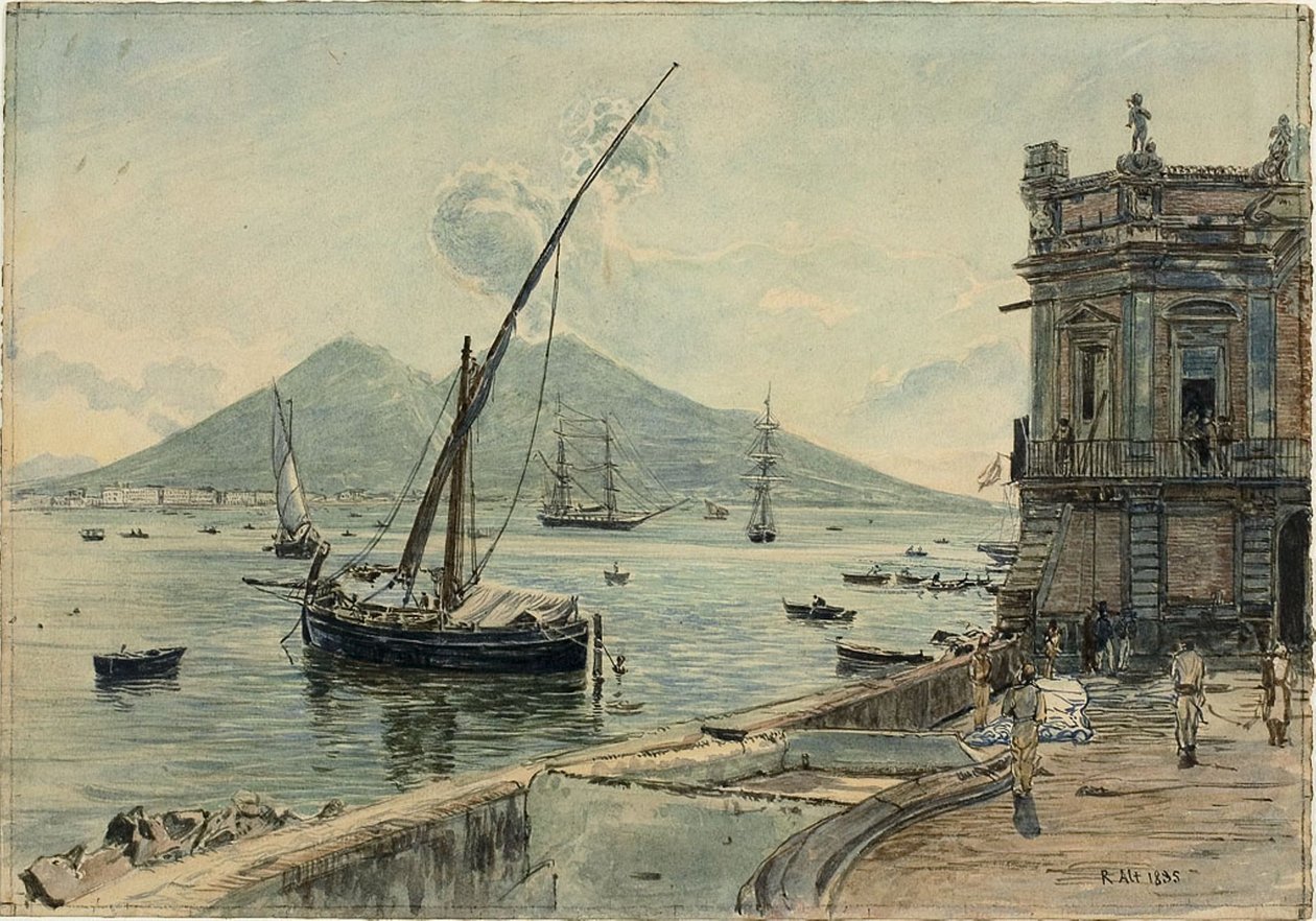 Naples avec le mont Vésuve - Rudolf von Alt