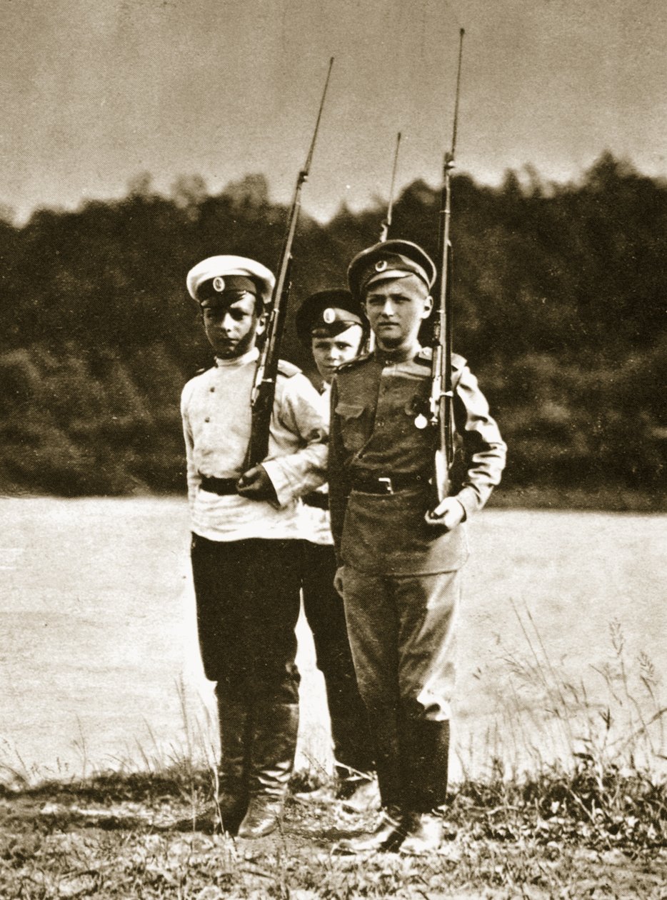 Tsarévitch Alexeï, âgé de 12 ans, vers 1916 (photo sépia) - Russian Photographer