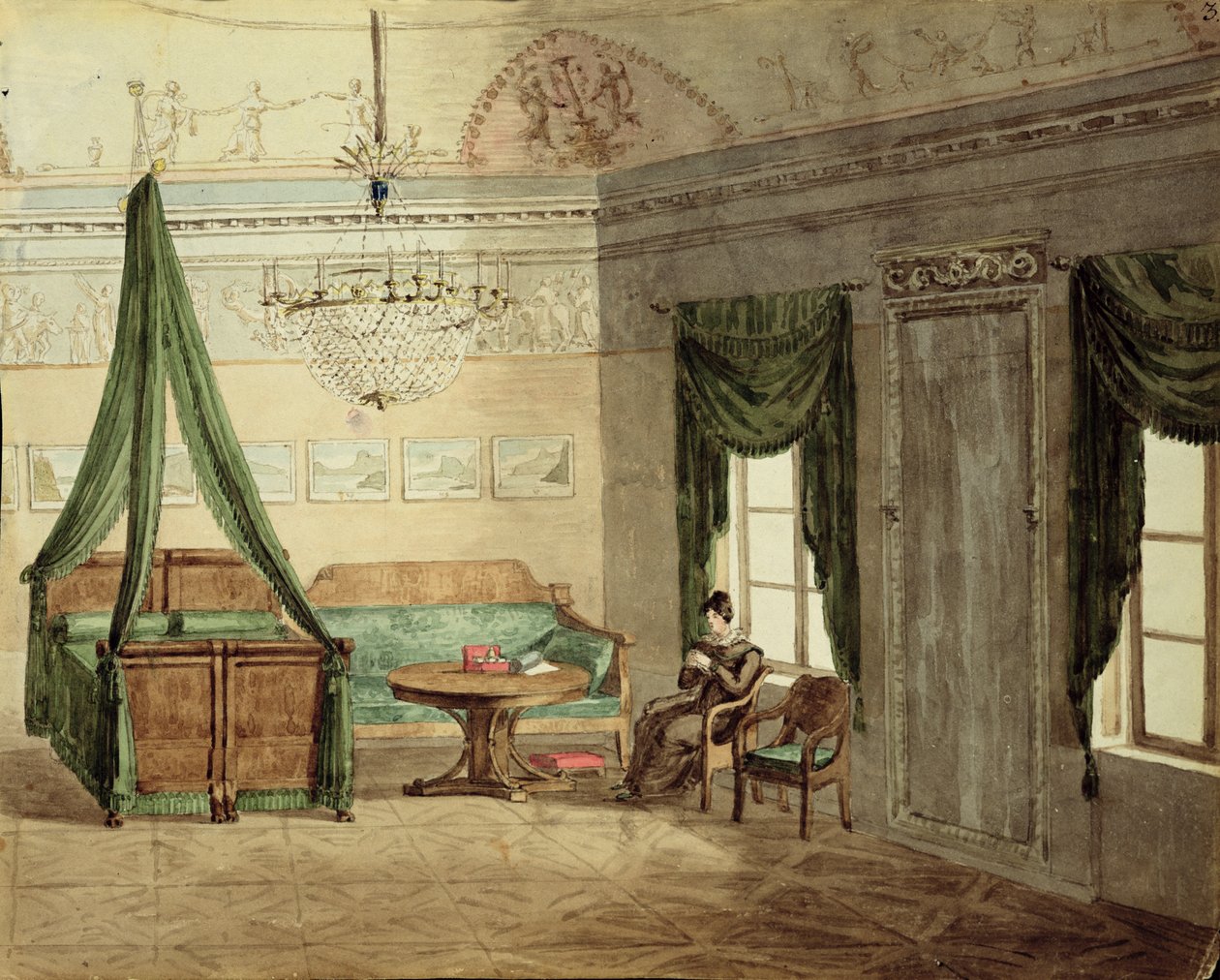 Chambre à coucher néoclassique, 1819 - Russian School