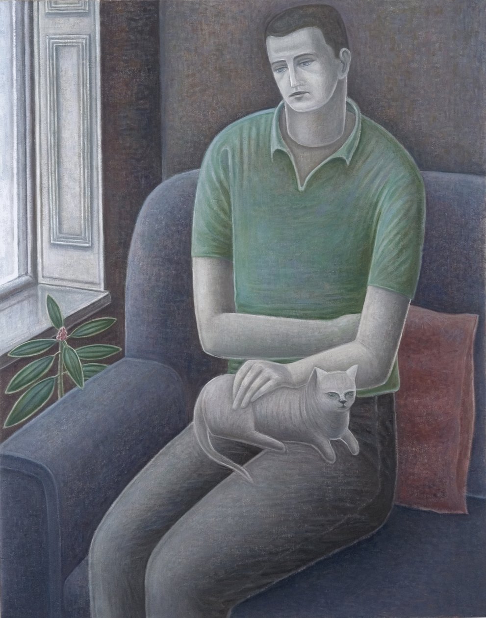 Jeune homme avec chat, 2008 - Ruth Addinall