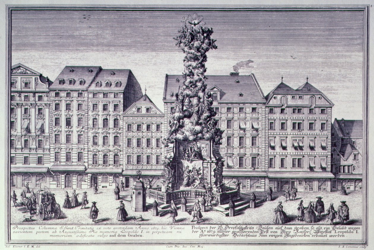 Vue de la Pestsäule, la colonne de la peste commandée par l