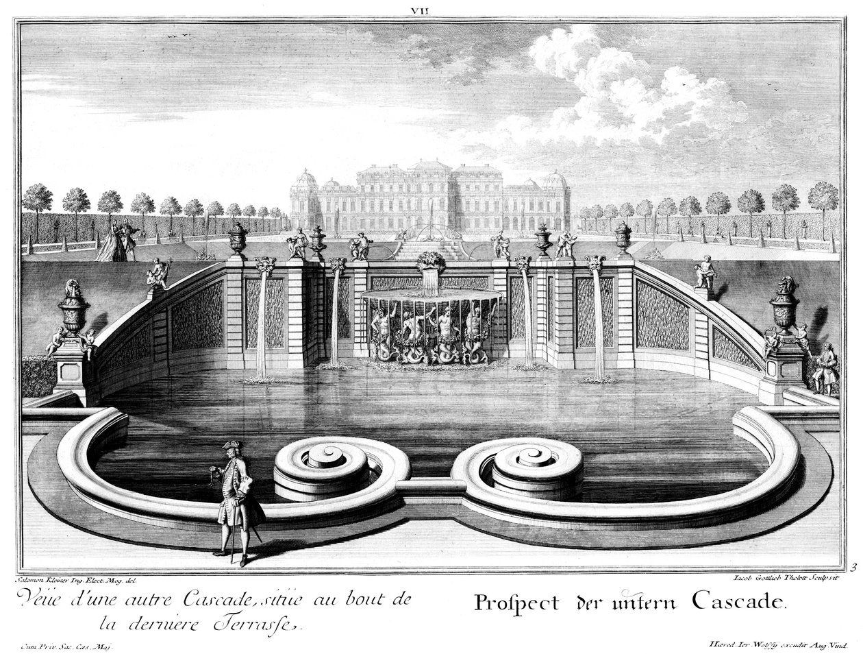 Vue de la cascade inférieure - Salomon Kleiner