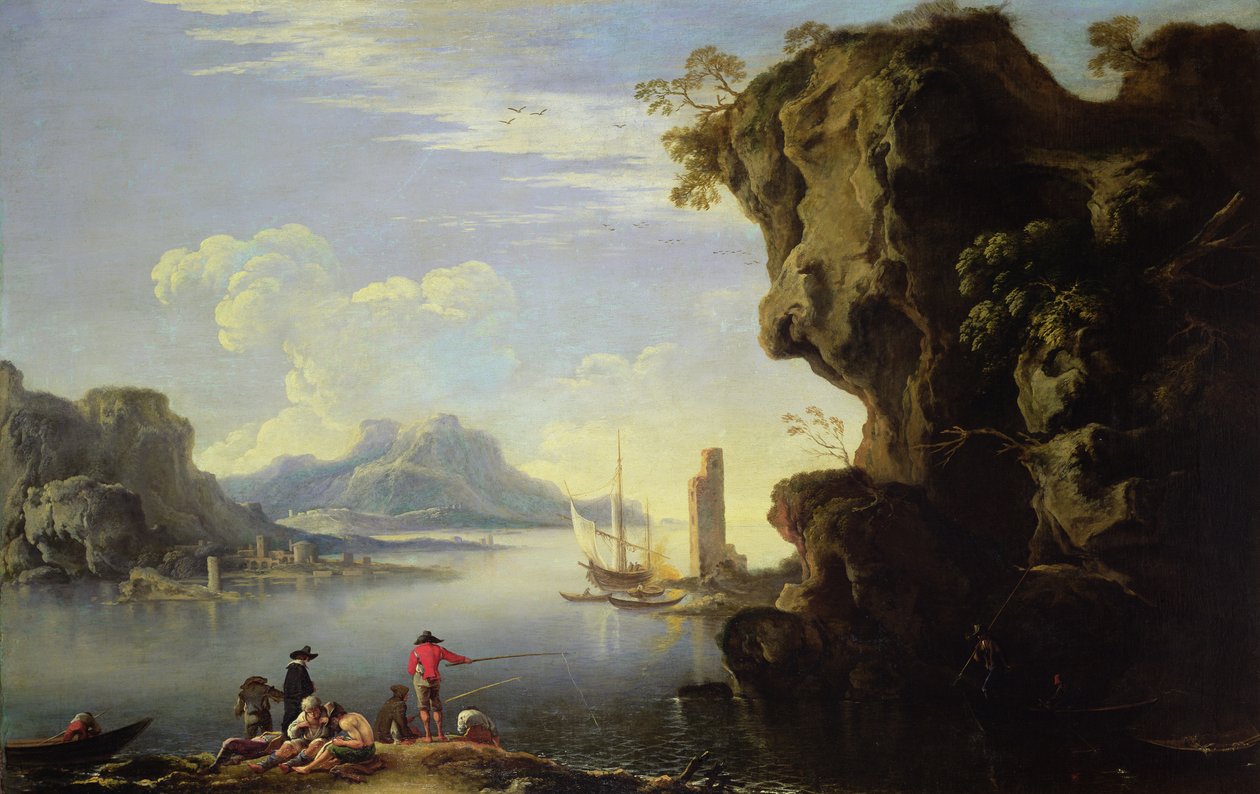 Scène côtière avec pêcheurs - Salvator Rosa