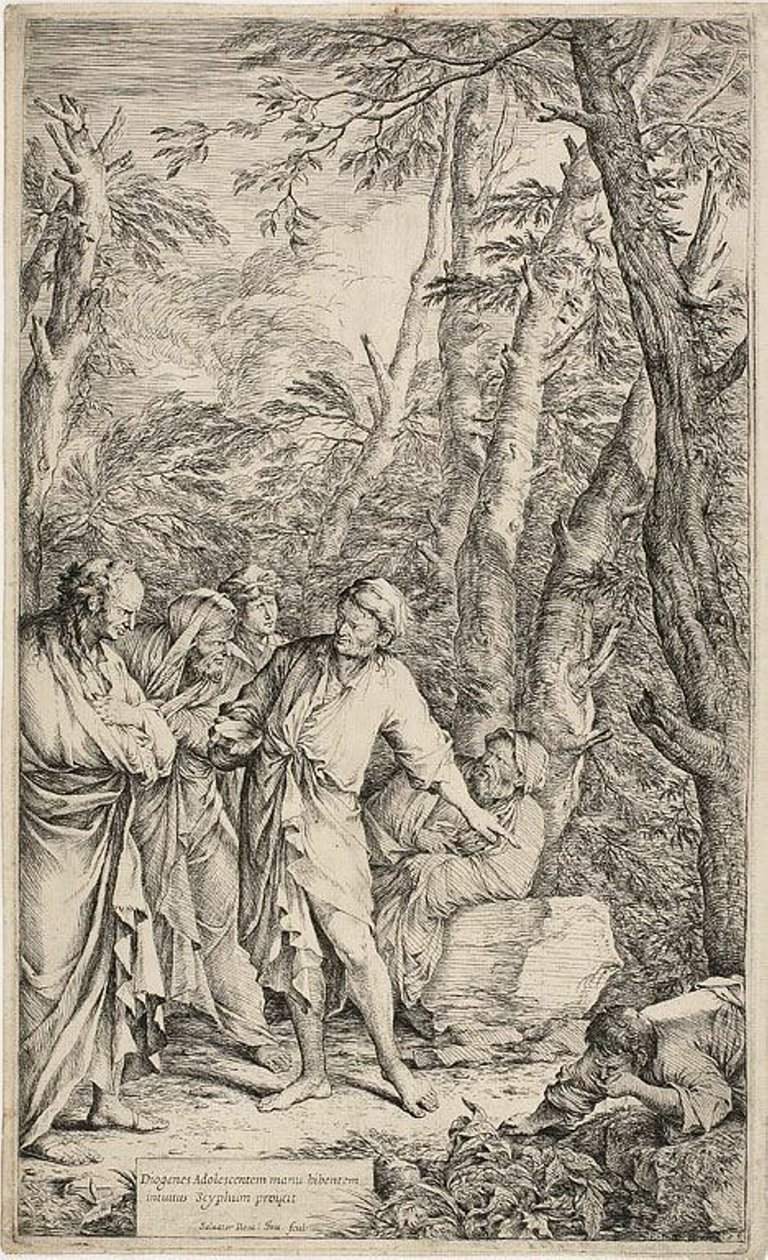 Diogène jetant son bol - Salvator Rosa