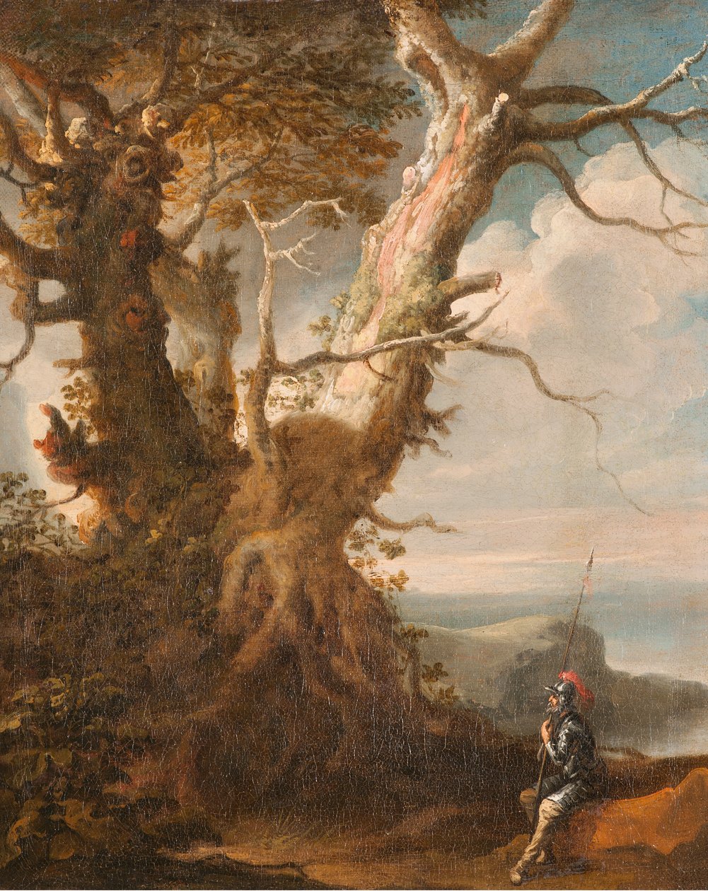 Paysage avec hallebardier - Salvator Rosa