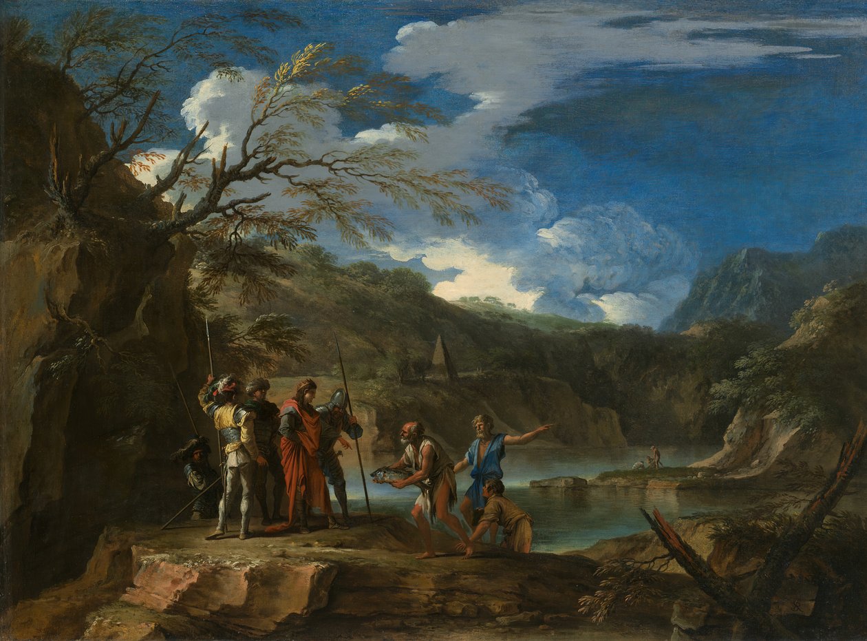 Polycrate et le pêcheur, c. 1664 - Salvator Rosa