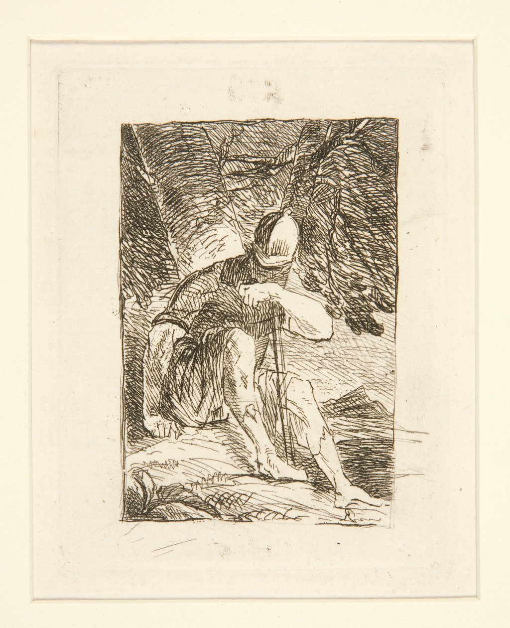 Soldat assis - Salvator Rosa