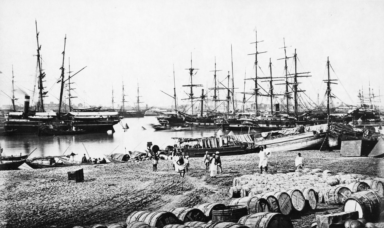 Docks de Calcutta, vers 1865 - Samuel Bourne