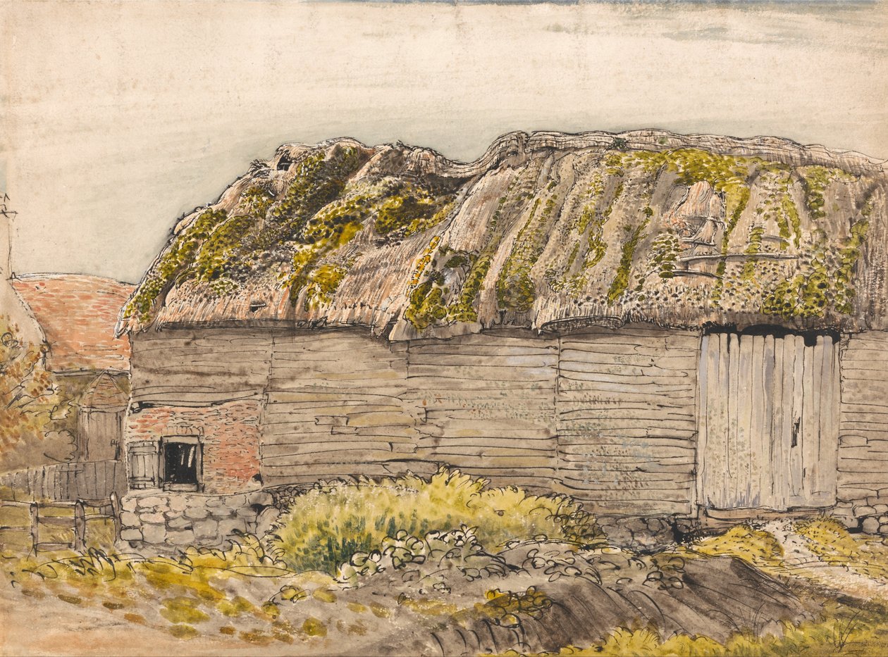 Une grange avec un toit moussu, Shoreham - Samuel Palmer