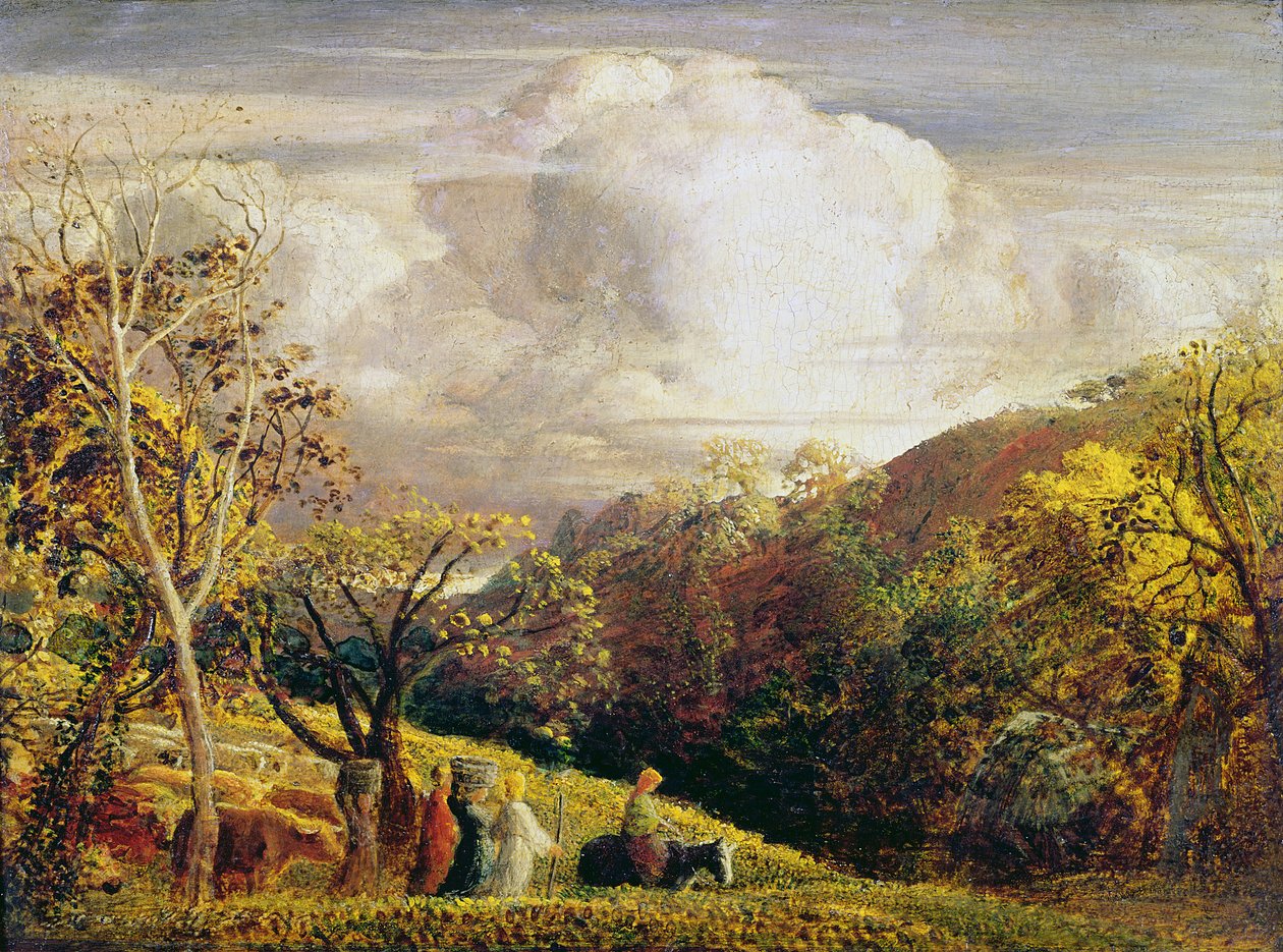 Paysage, figures et bétail - Samuel Palmer