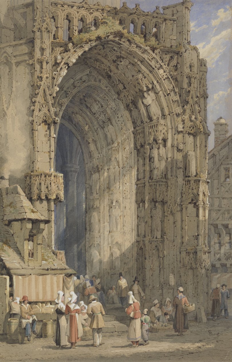 Le Porche, Cathédrale de Reims, vers 1840 - Samuel Prout