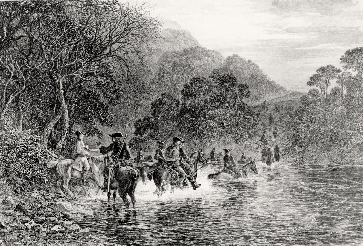 Rob Roy au gué, gravé par William Forrest - Samuel Bough