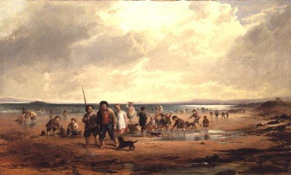 Enfants jouant sur une plage - Samuel Bough