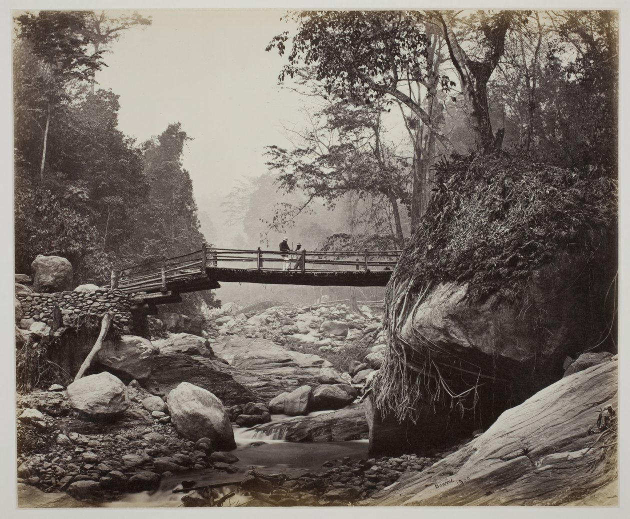 Sans titre [passerelle sur une rivière], vers 1865 - Samuel Bourne