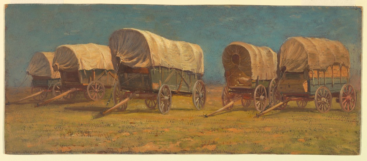 Dessin, étude, wagons couverts, peut-être 1871 - Samuel Colman