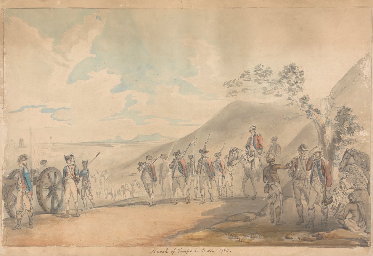 Marche des troupes en Inde - Samuel Davis