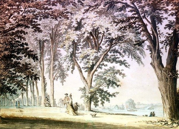 Arbres par la Tamise en face de Hammersmith - Samuel Hieronymous Grimm