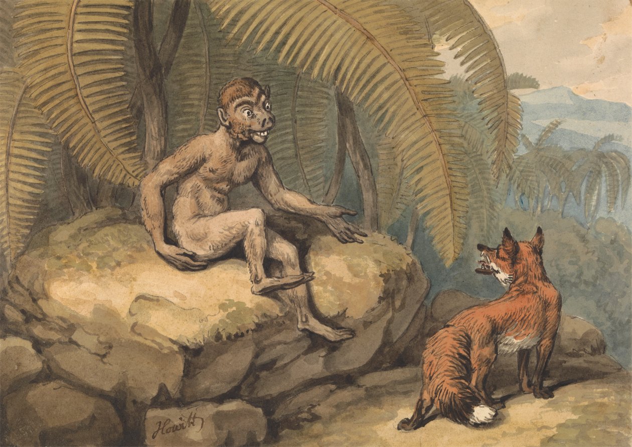 Un singe et un renard - Samuel Howitt