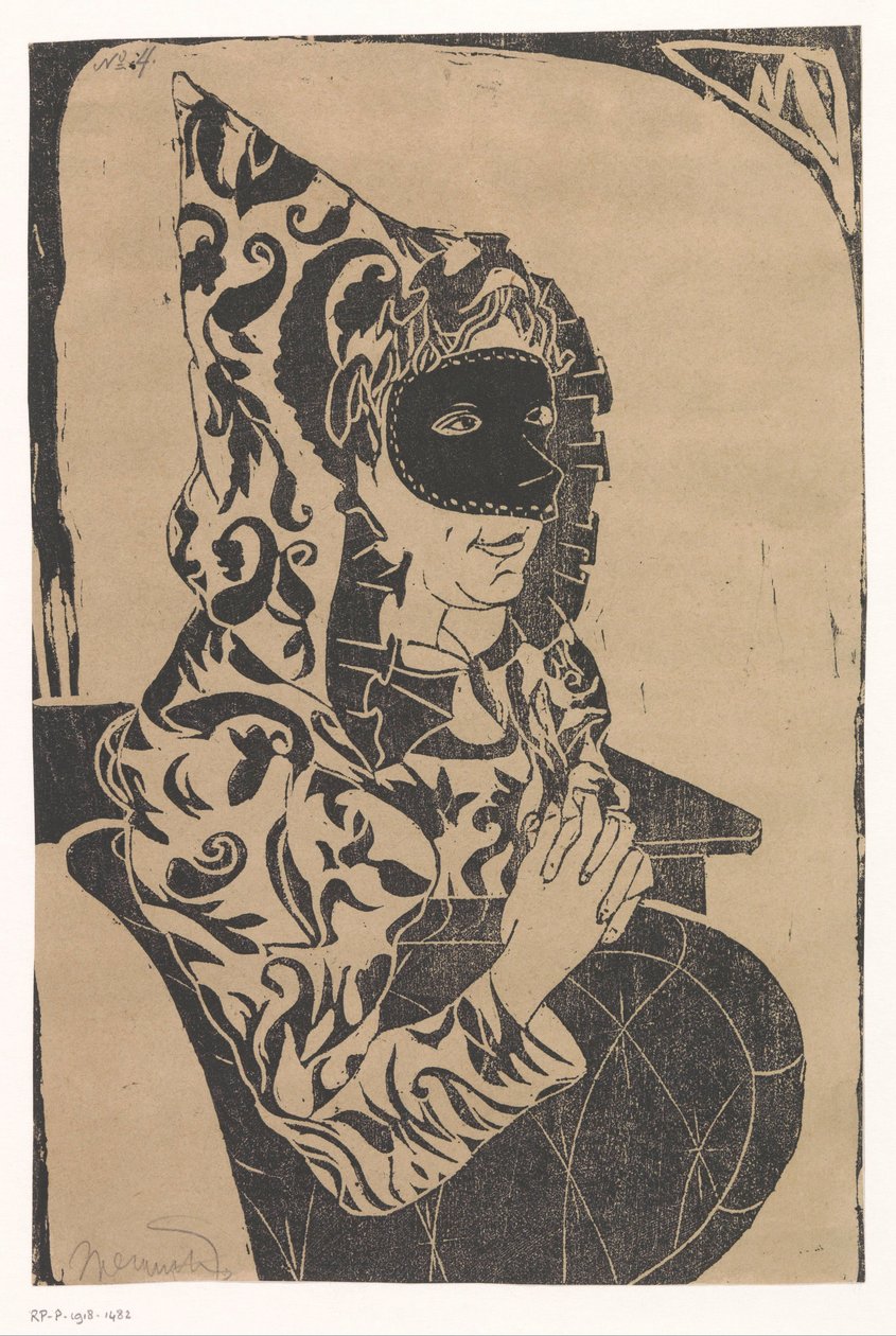 Femme masquée avec cape - Samuel Jessurun de Mesquita