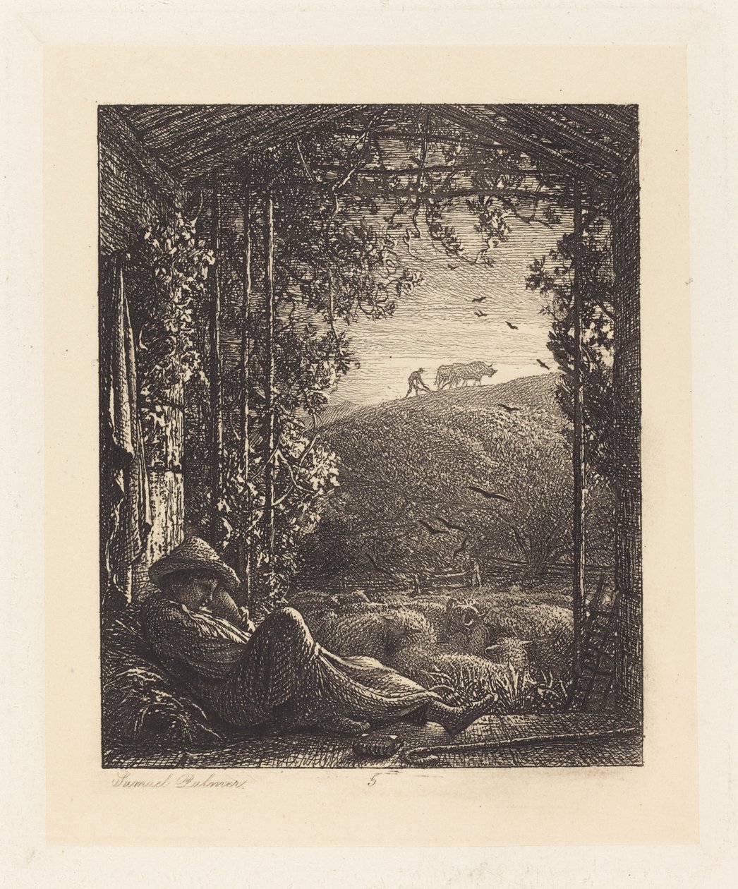 Le Berger endormi; Tôt le matin - Samuel Palmer