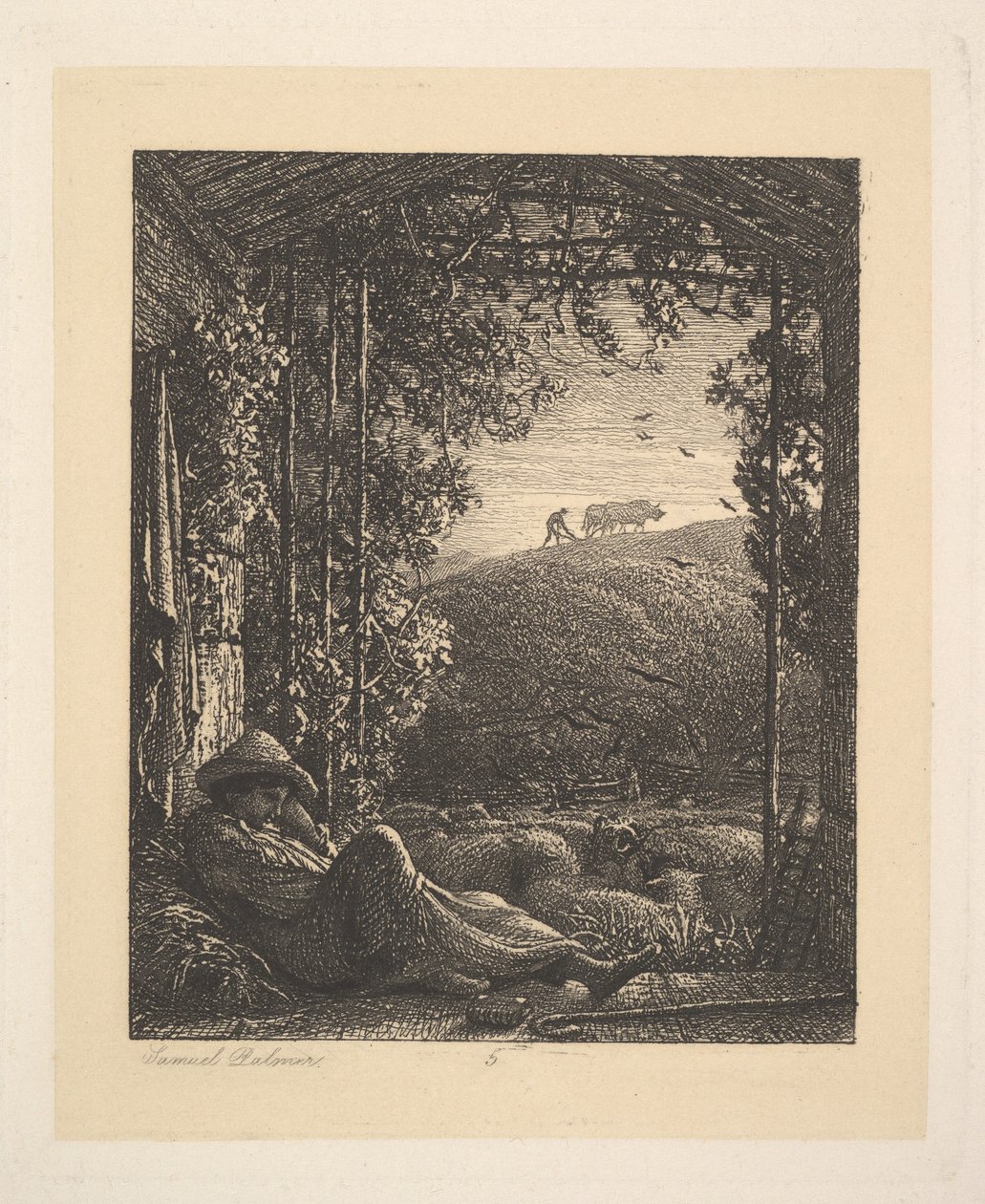 Le Berger endormi, tôt le matin - Samuel Palmer