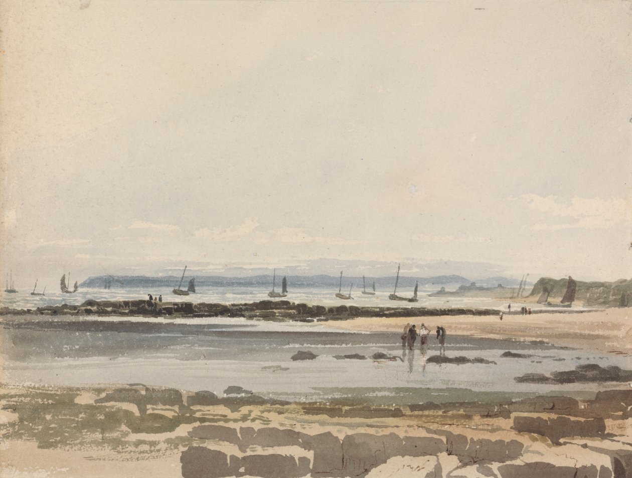 Scène de plage - Samuel Prout