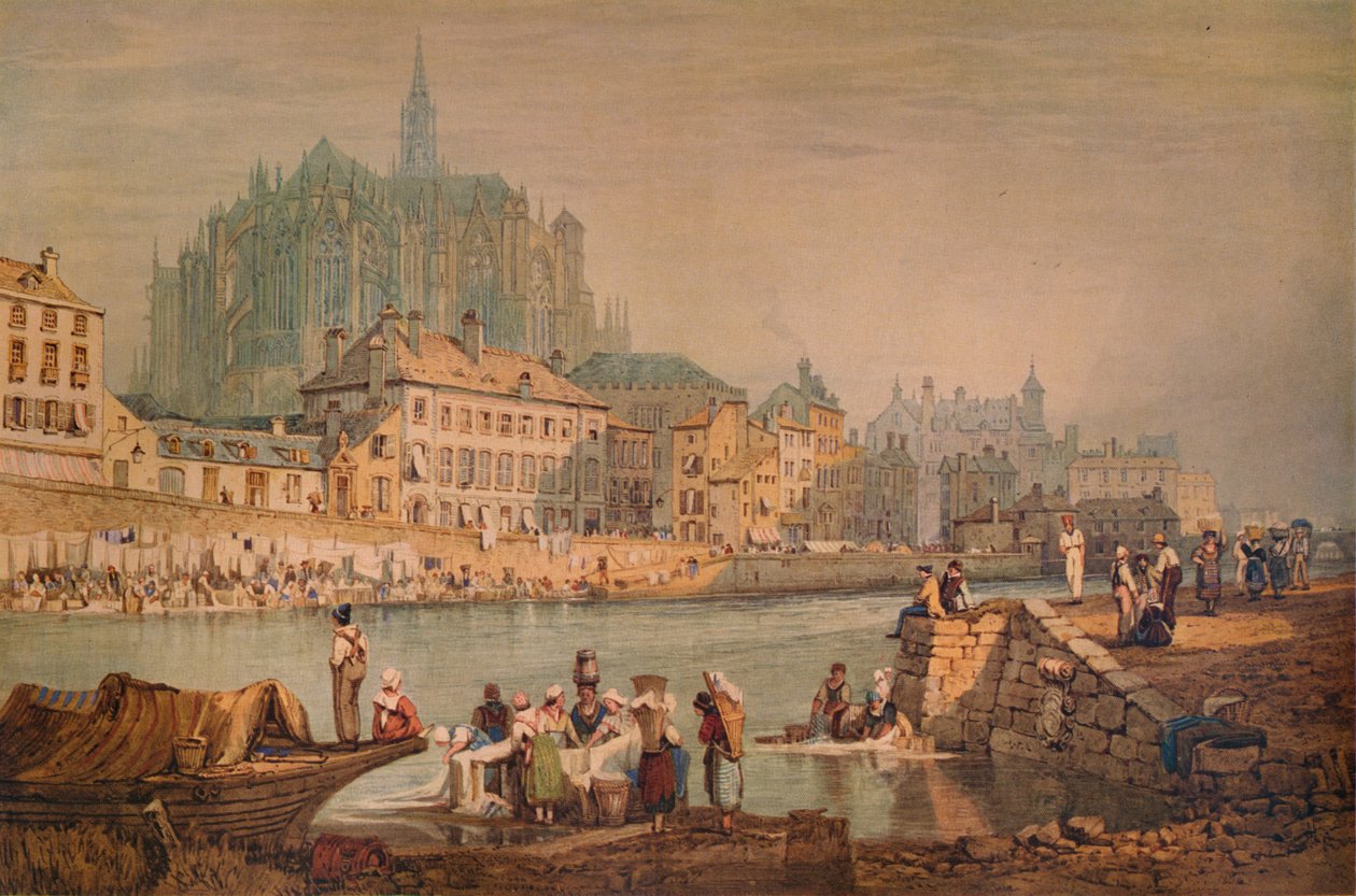 Ville cathédrale sur une rivière, vers 1825 - Samuel Prout