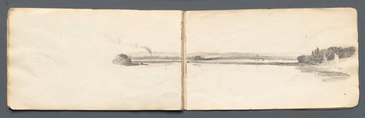 Carnet de croquis : "Paysage avec voiliers" - Samuel Prout