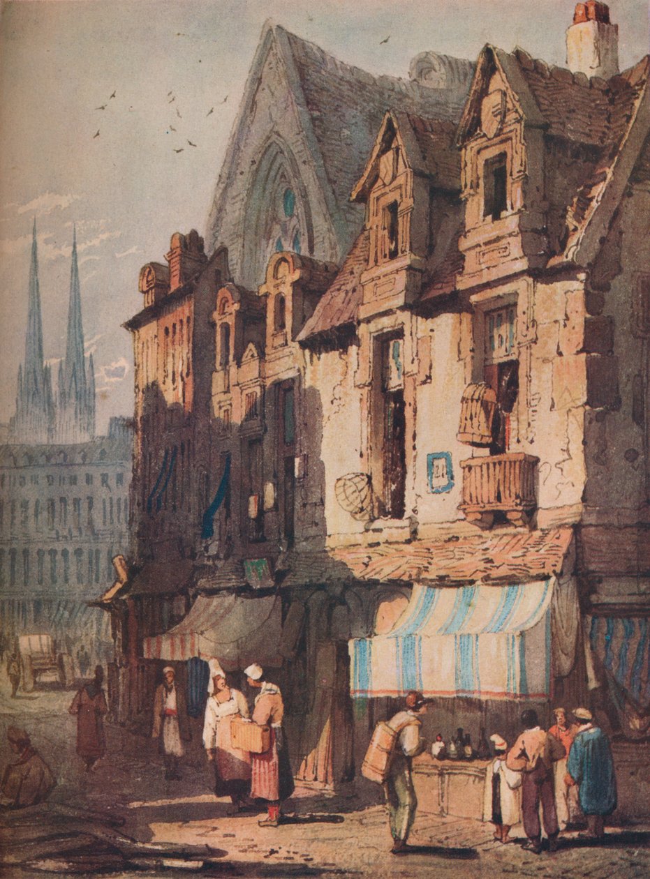 Scène de rue, Bayeux, Normandie, vers 1828 - Samuel Prout