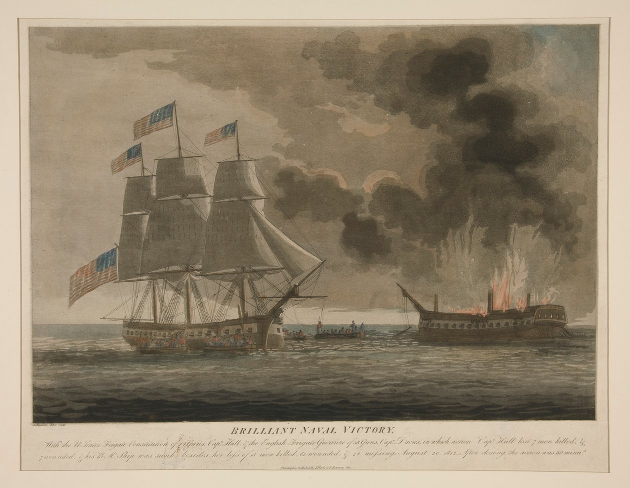 Victoire navale brillante, Constitution et Guerrière - Samuel Seymour