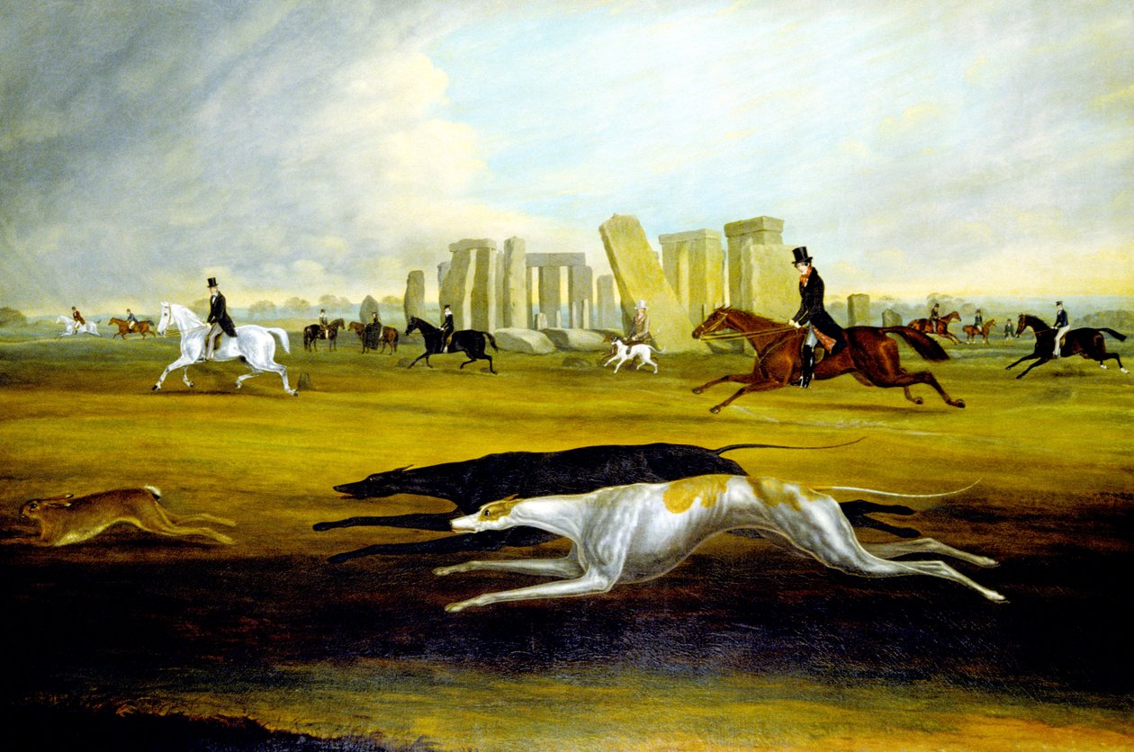La famille Pinckney chassant à Stonehenge - Samuel Spode