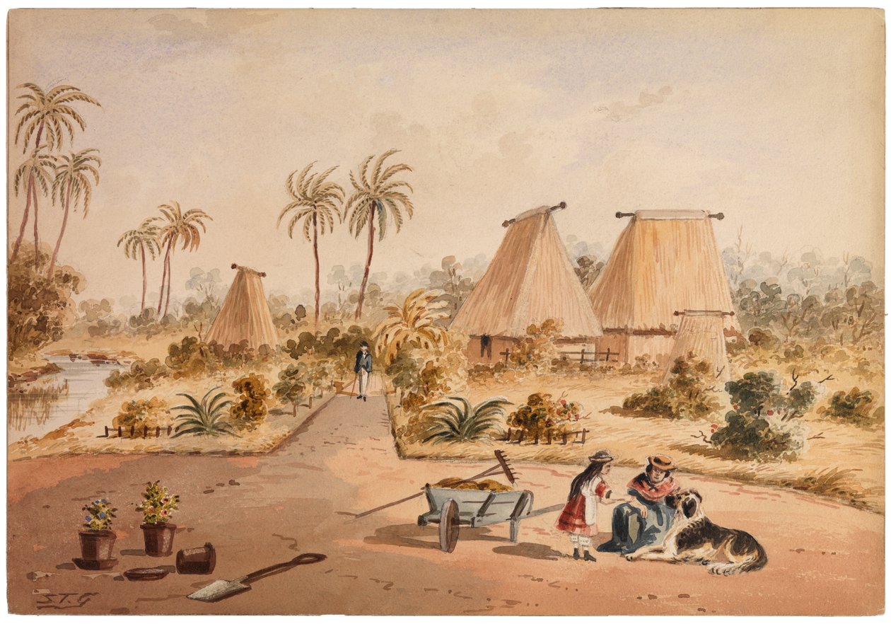 La ferme, Savu Bay, Fidji, 1870 - Samuel Thomas Gill