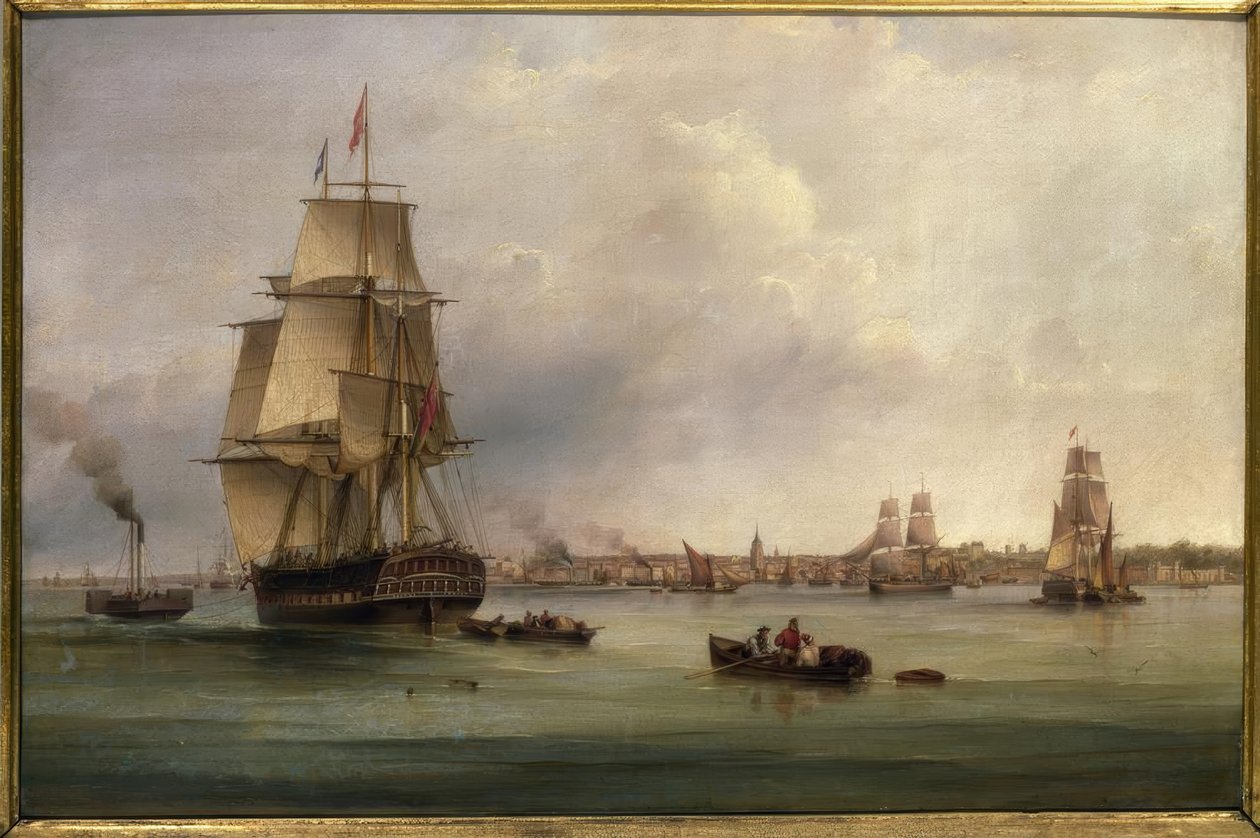 Samuel Walters, la Tamise / Peinture, 19e siècle - Samuel Walters