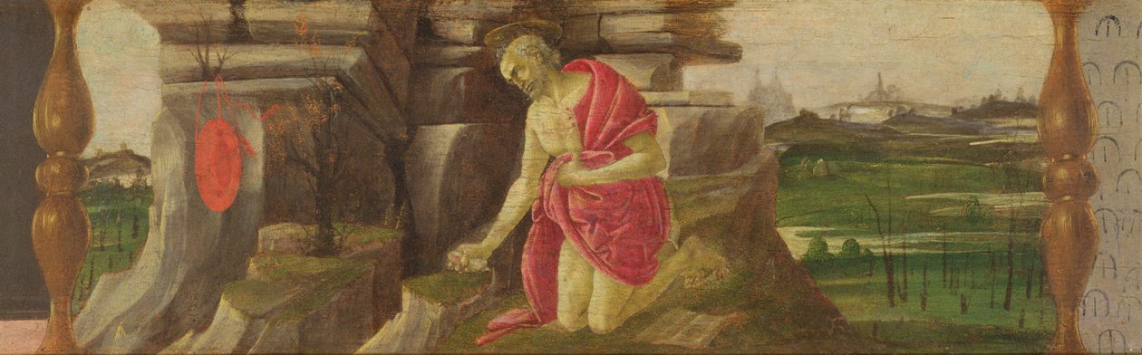 Saint Jérôme en pénitence, panneau de prédelle du retable de Saint Marc, c.1488-90 - Sandro Botticelli