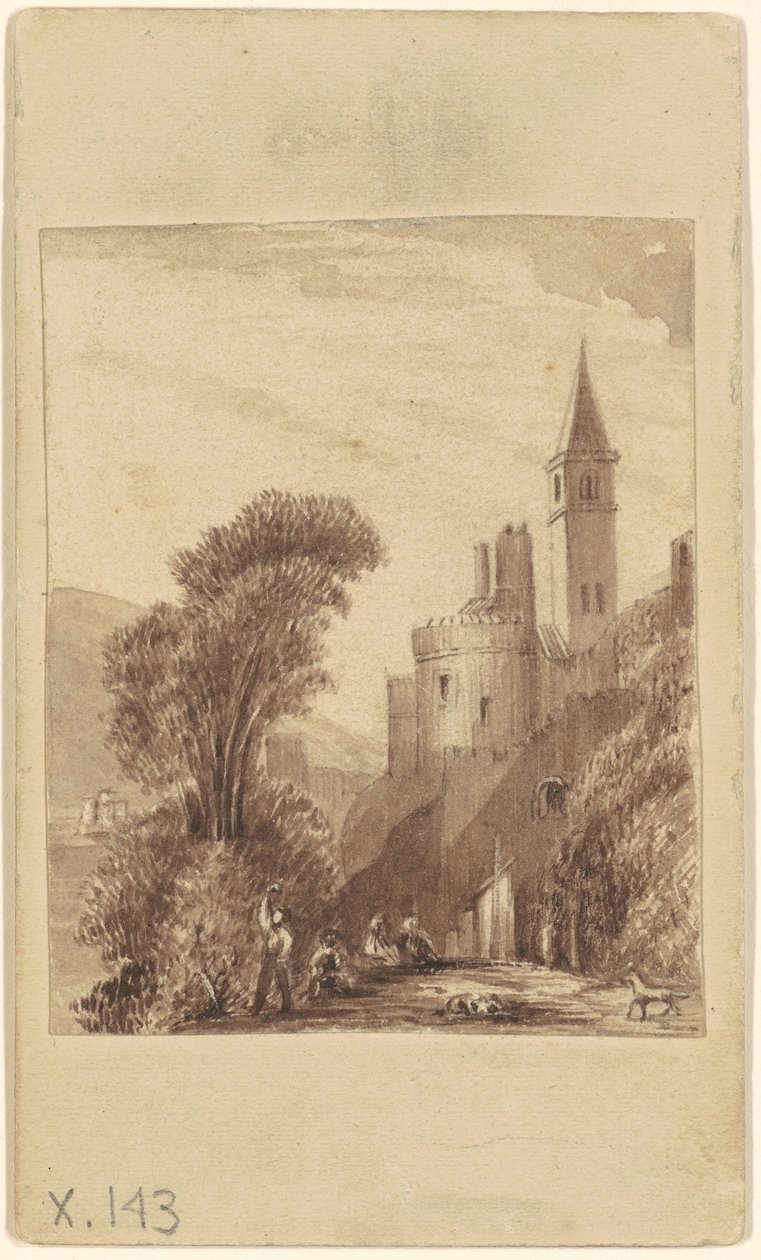 Château et figures - Sanford Robinson Gifford