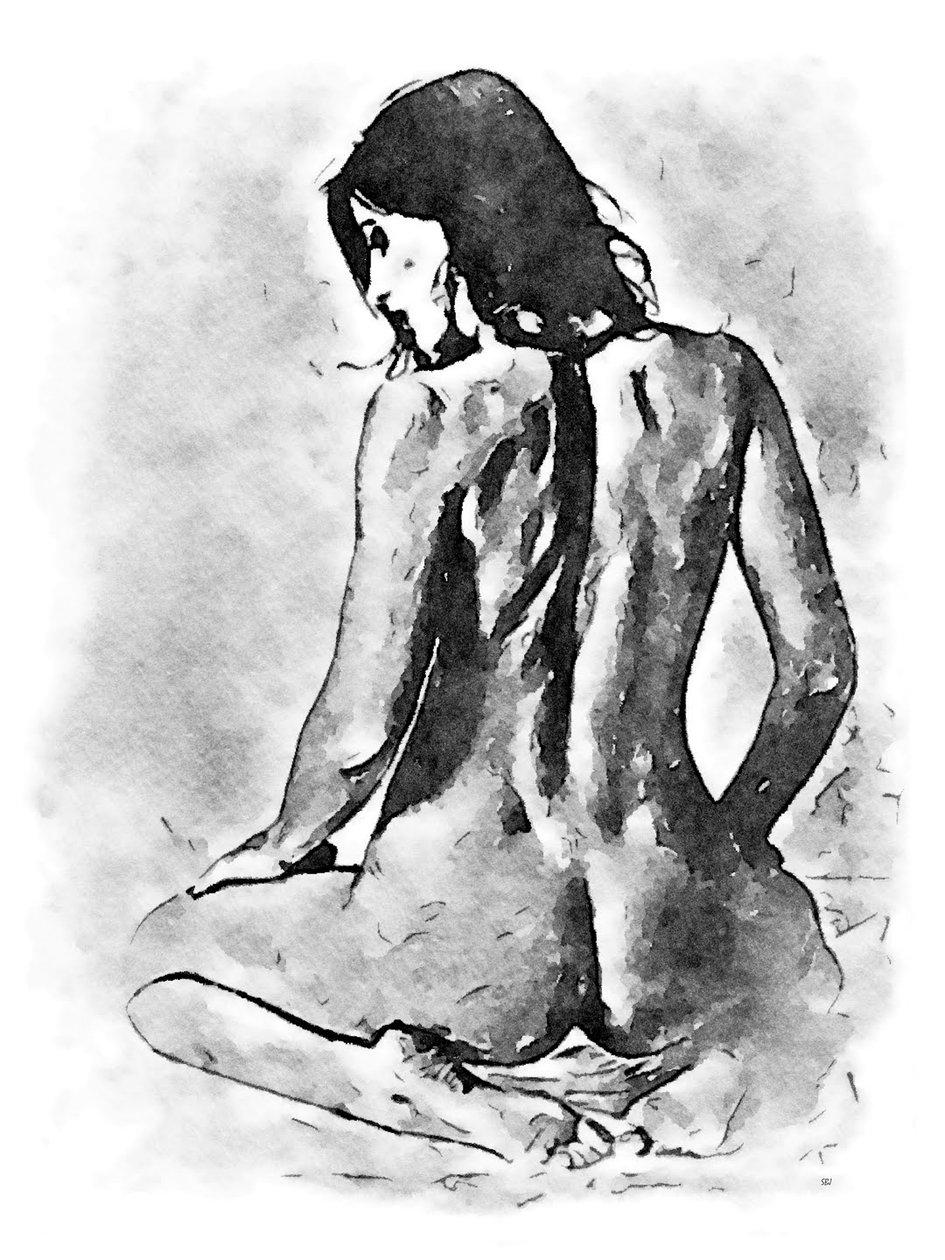 Belle femme à genoux - SaskiaBJ