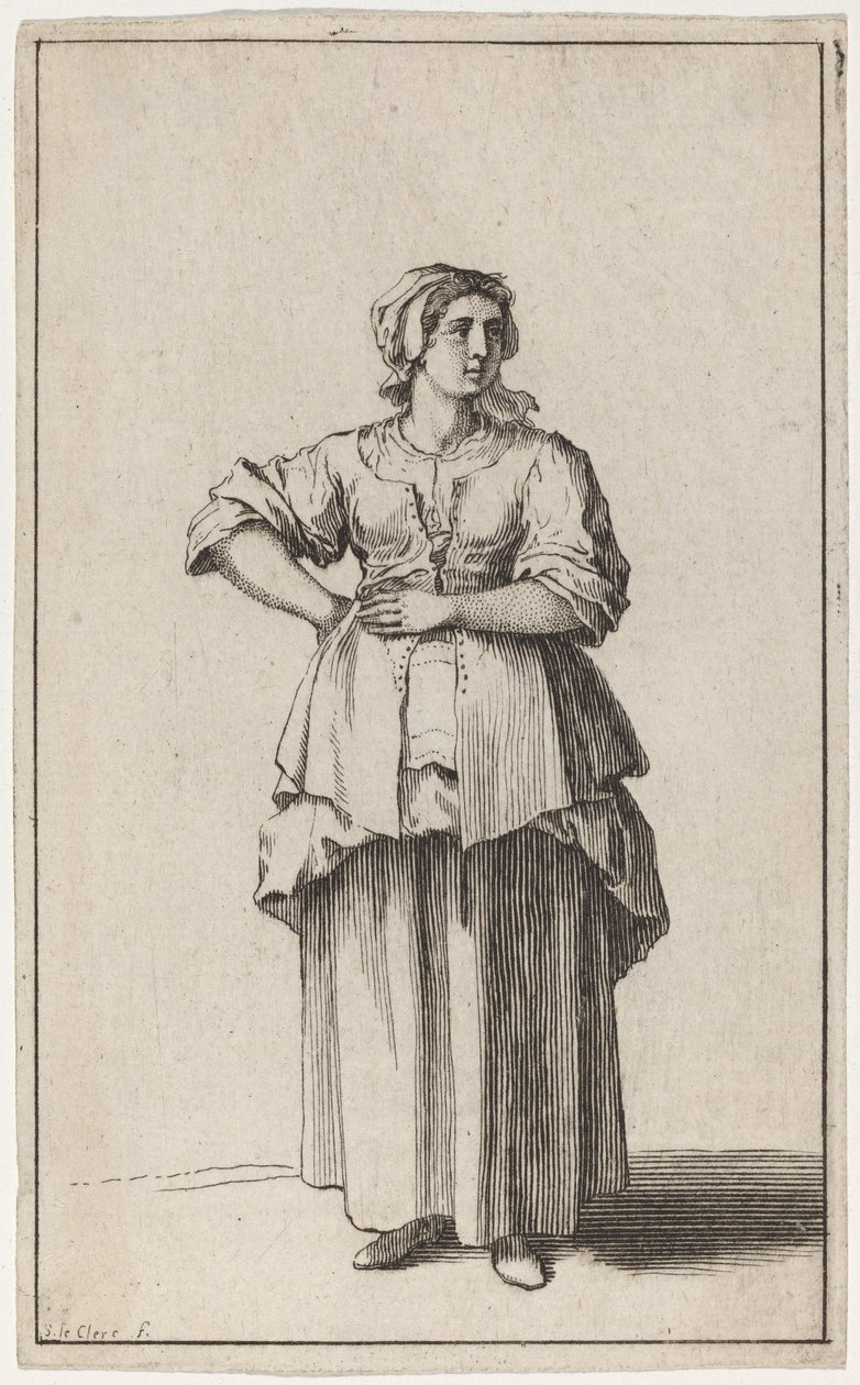 Servante debout - Sébastien Le Clerc the elder