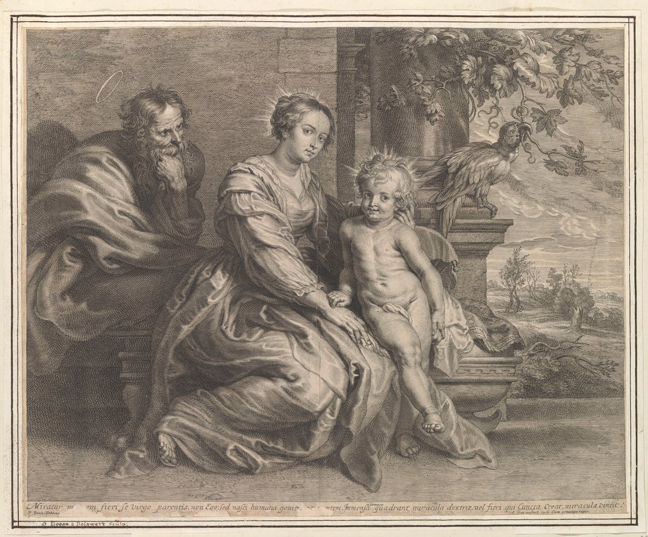 Sainte Famille avec perroquet - Schelte Adamsz. Bolswert