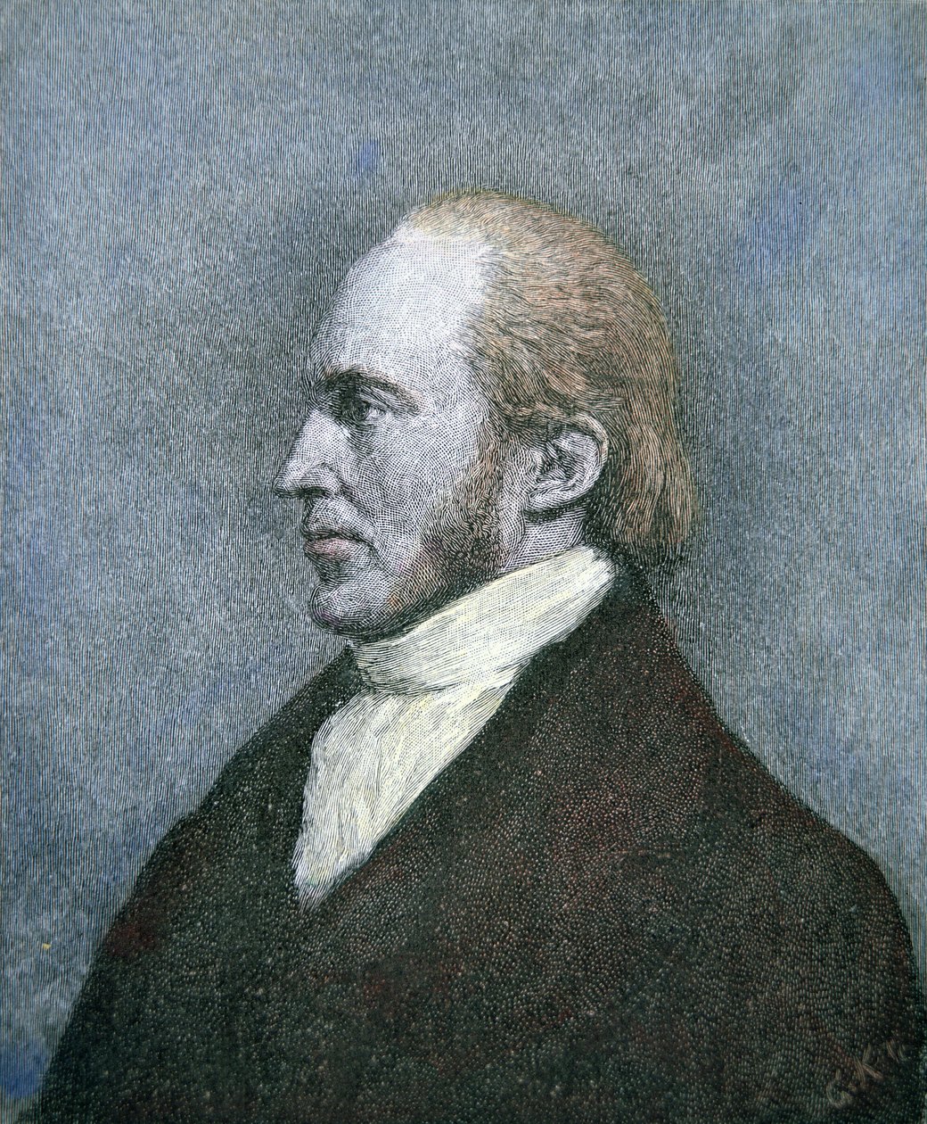 Aaron Burr (gravure en couleur) - School American