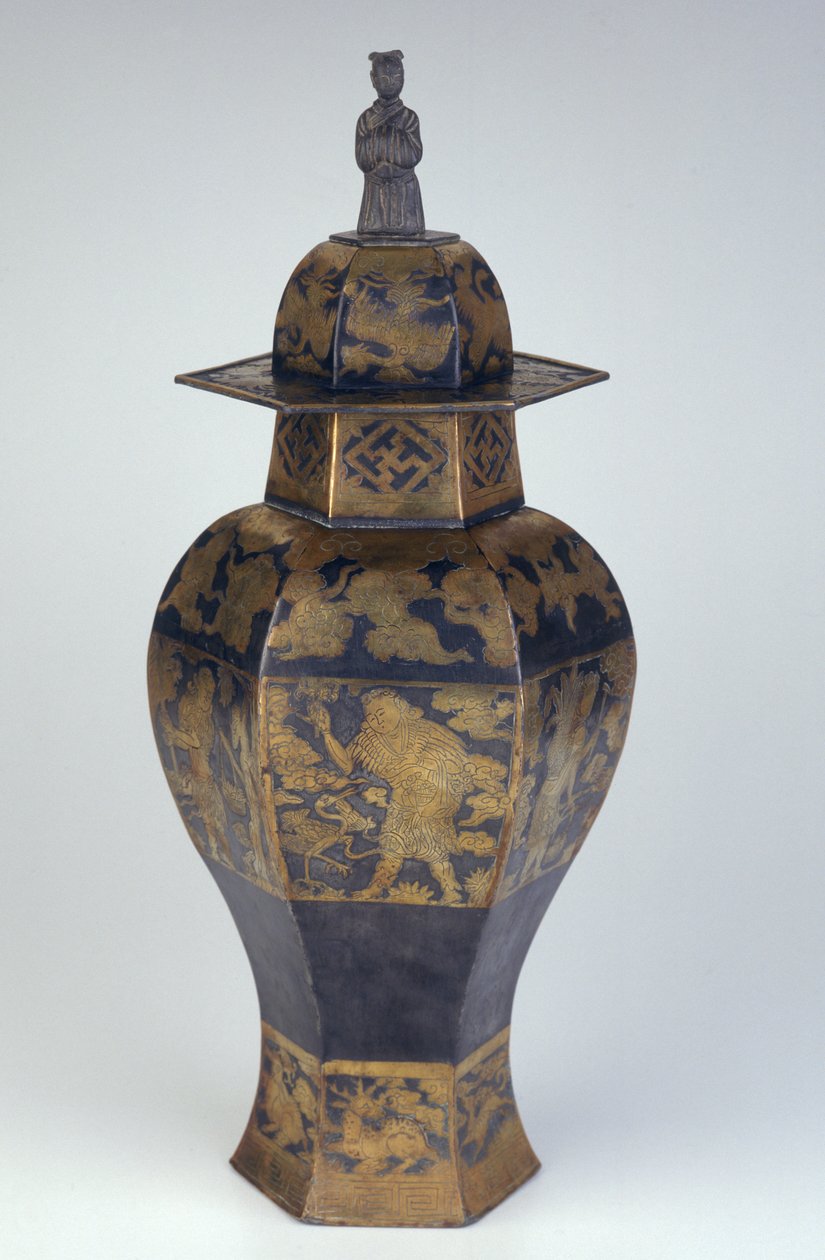 Vase et couvercle, dynastie Ming - School Chinese