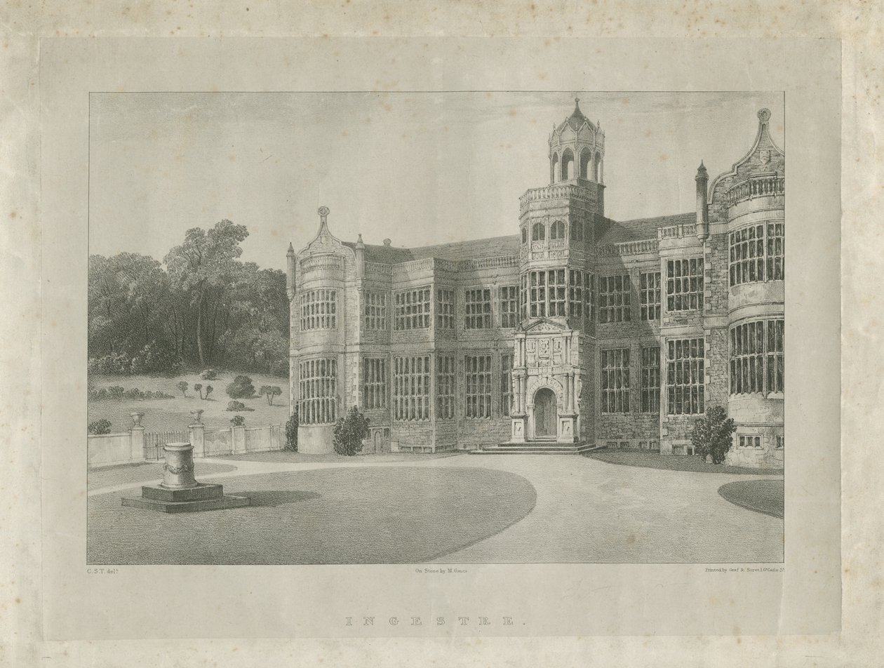 Ingestre Hall (lithographie) - School English