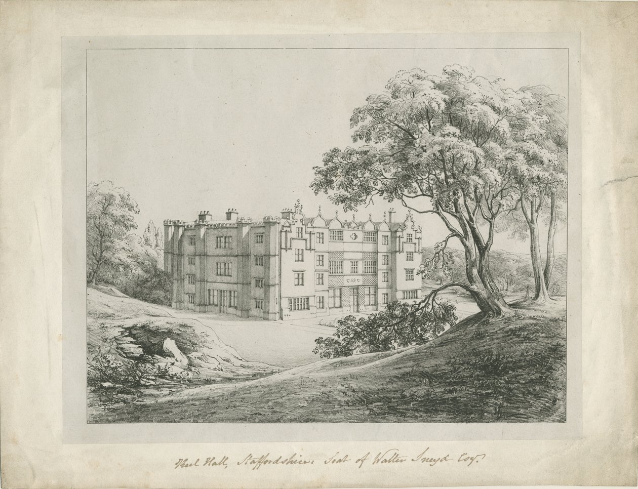 Keele Hall (lithographie) - School English