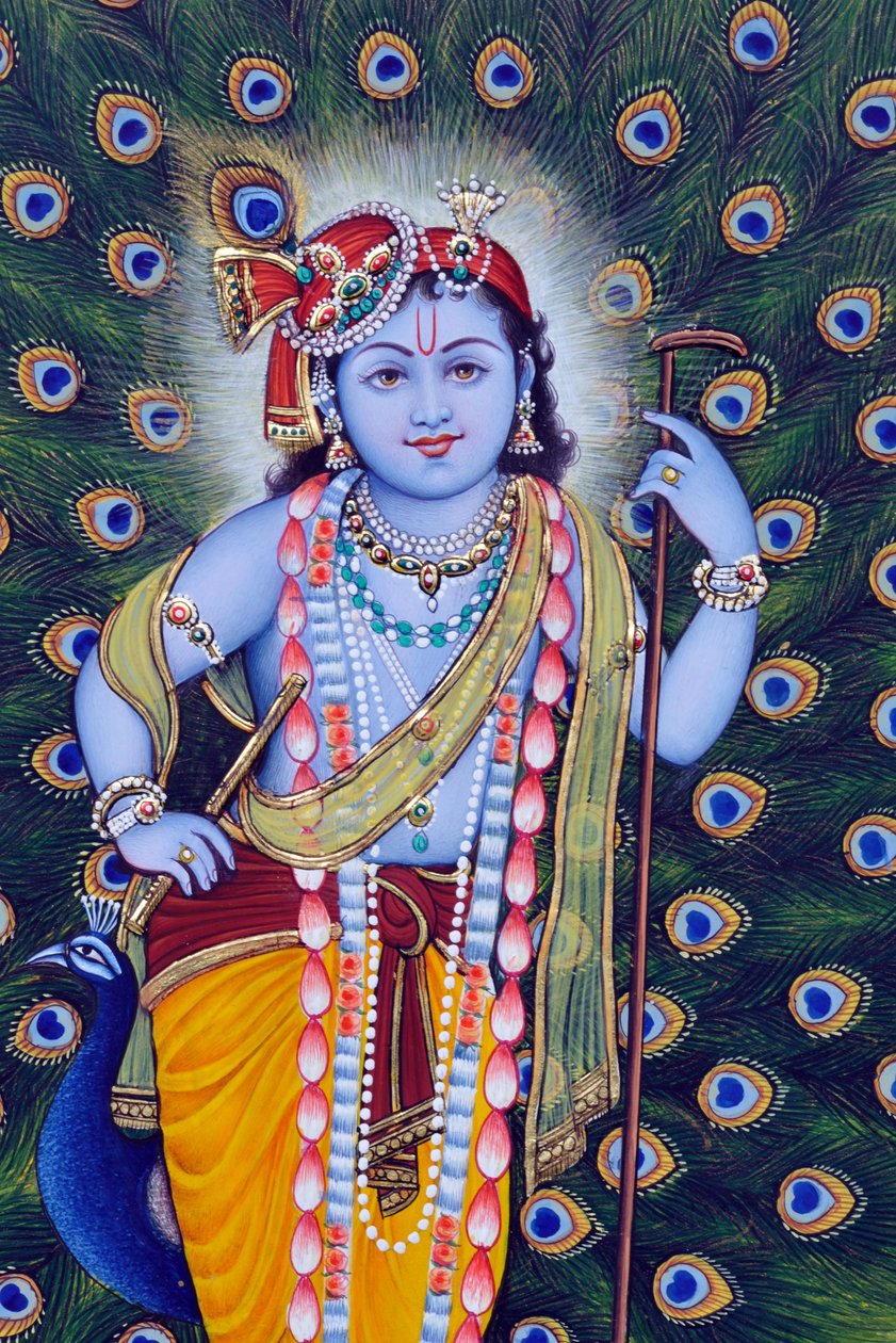 Peinture miniature de Bal Krishna - School Indian